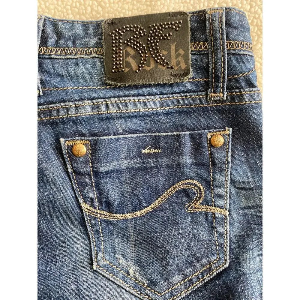 ReRock by Express Womens Size 29 Mid Rise Skinny Medium Wash Blue Denim Jeans# - Picture 6 of 9